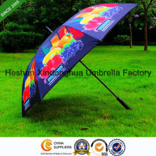 Parapluie de golf de Windproof de fibre de verre d&#39;impression pleine avec le logo Customerized (GOL-0027FAC)